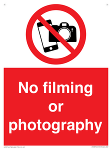 No filming or photography